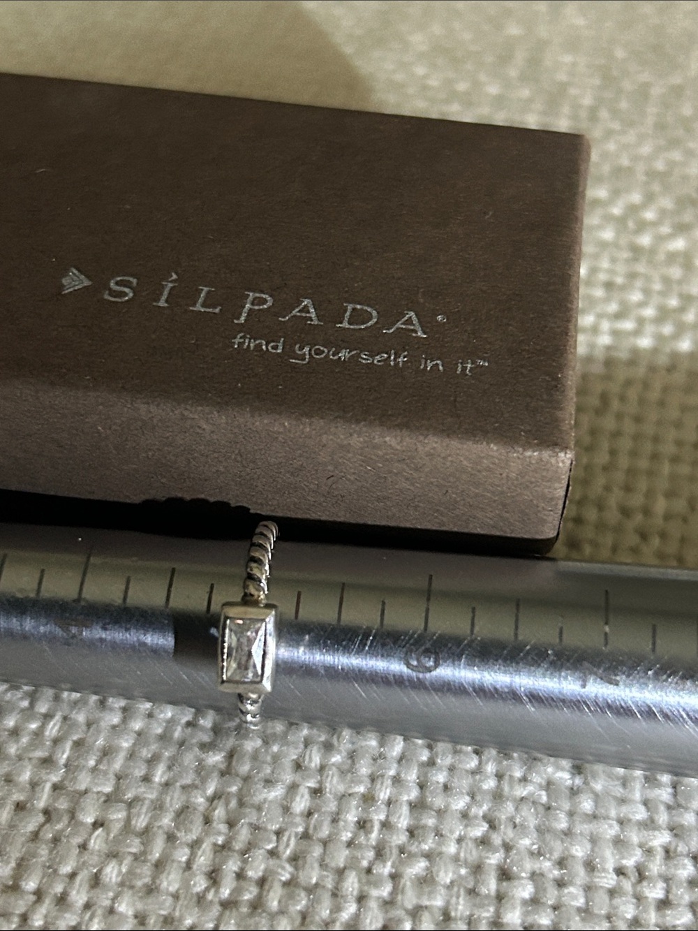 Silpada Silver Ring with Rectangular Faceted Center